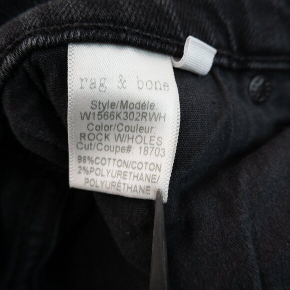 RAG & BONE black High Rise Ankle Skinny distressed jeans size 2 - Picture 9 of 11